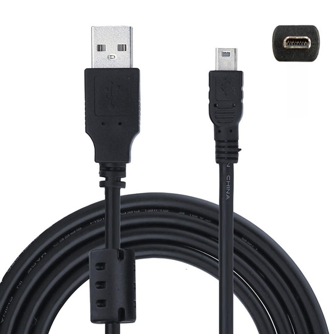 Кабель RiteAV USB-A до Mini USB, чорний, кабель для передачі даних для камер та пристроїв, сумісний з UC-E6, UC-E16, UC-E17, UC-E2
