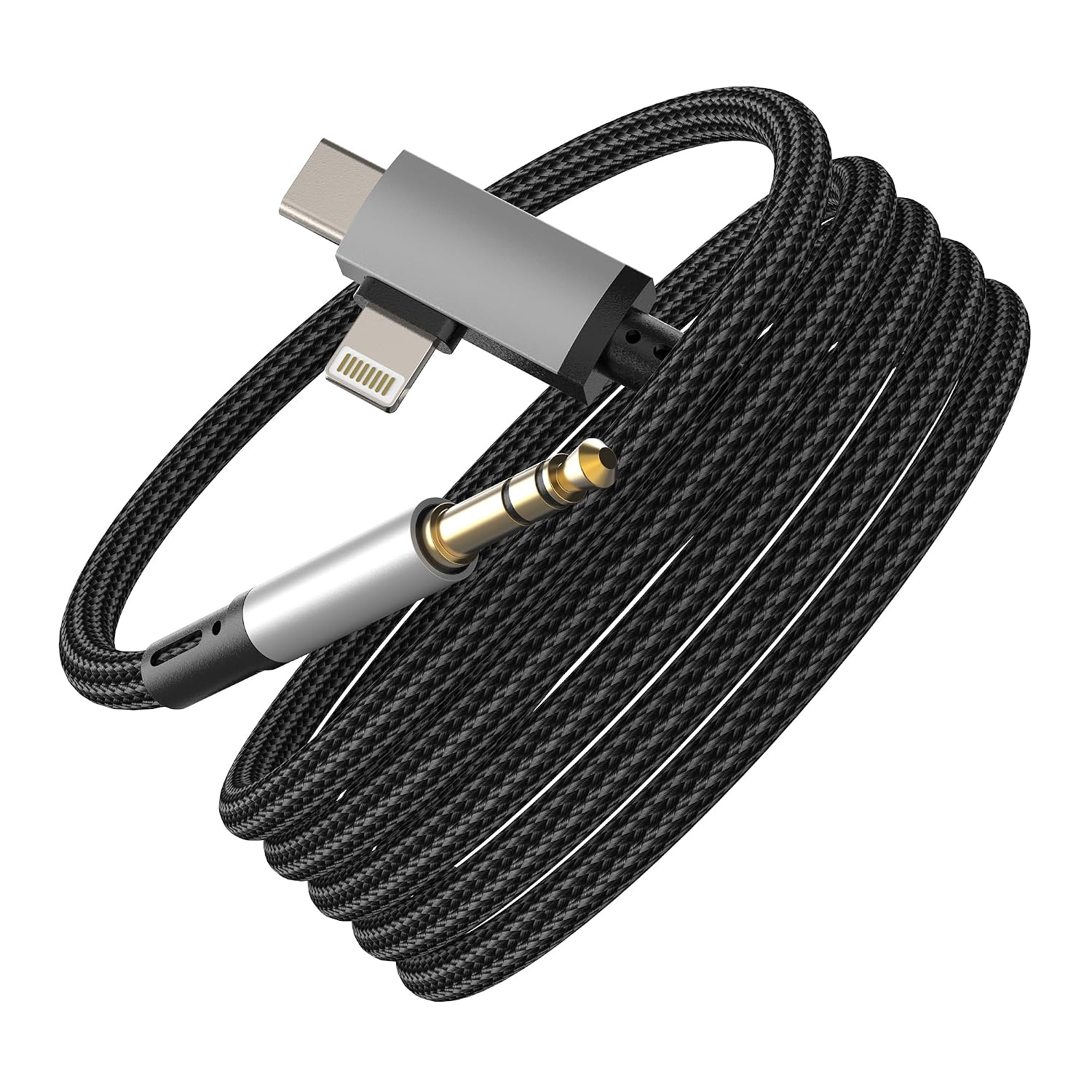 Адаптер USB-C Jack на Lightning для автомобільного аудіокабелю AUX 3,5 мм Mini для iPhone 17 16 15 Pro Max сумісний з Samsung S26