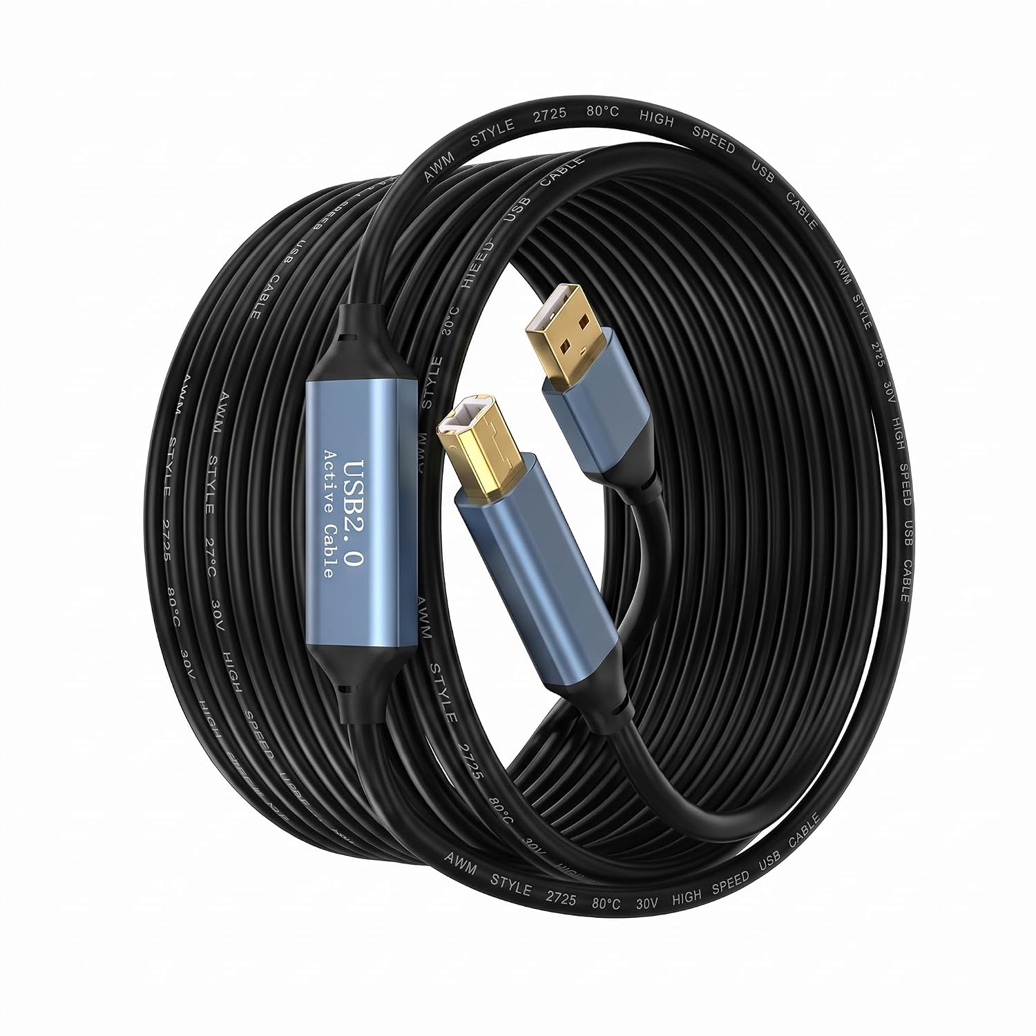 15-метровий кабель для принтера 2.0 USB A - USB B, 480 Мбіт/с