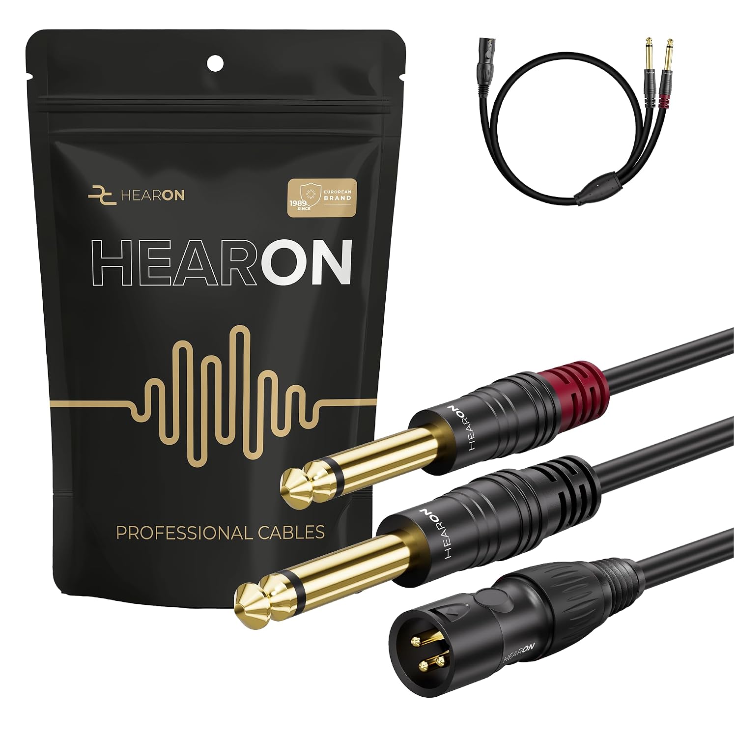 2 разъема Jack 6.3 на XLR, аудиокабель 1 м, 2 штекера 6.3 мм TS моно на 3-контактный штекер, Y-образный разветвитель, синтезатор,