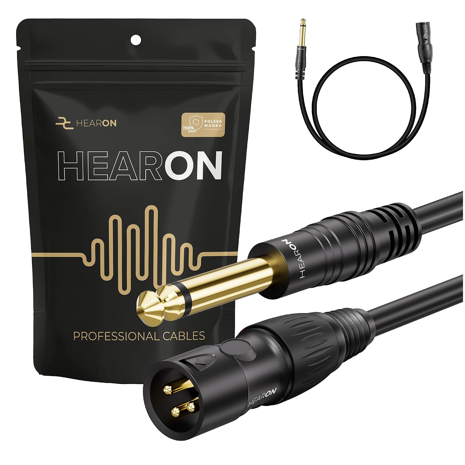 Кабель для микрофона Jack 6.3 на XLR, 5 м, 6.3 мм TS моно на 3-контактный штекер, микшер, акустическая система, несимметричный, бе