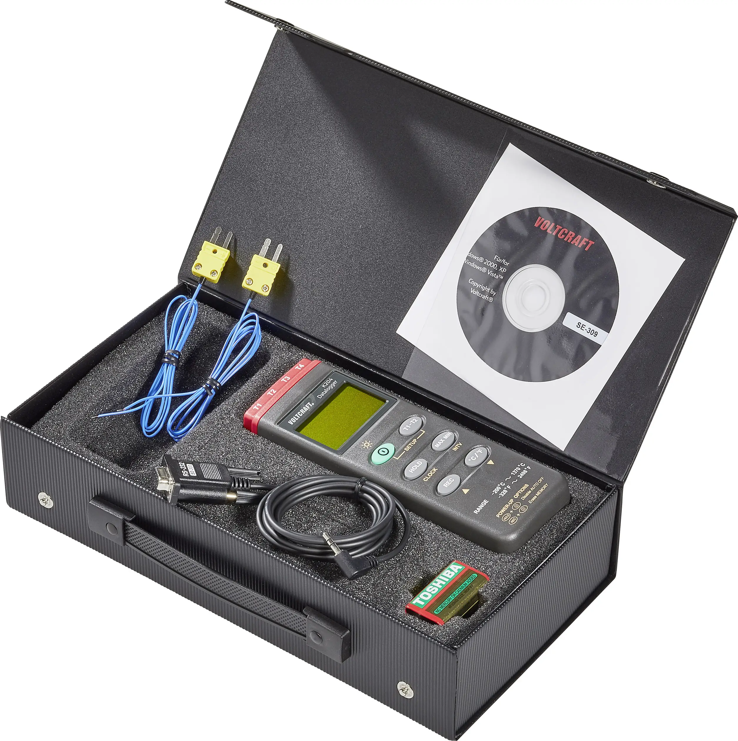 Термометр VOLTCRAFT K204D типа К, -200 - +1370 °C