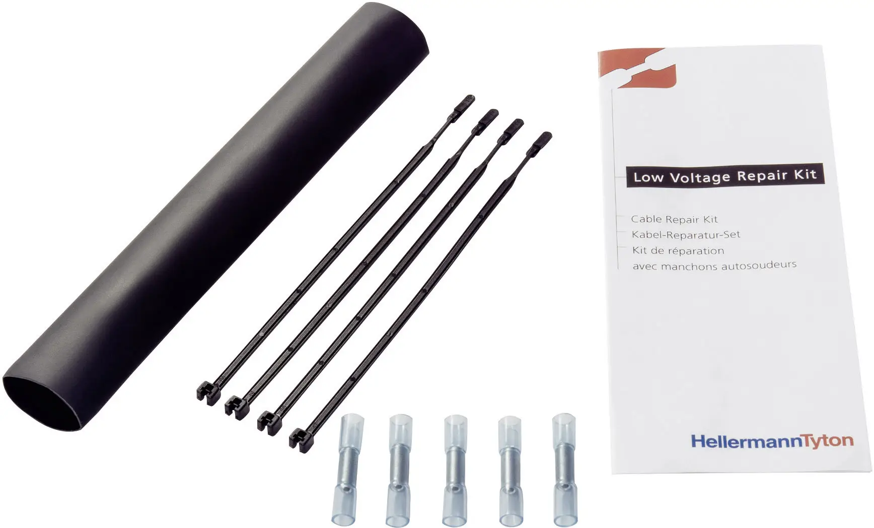 Комплект термоусадкових з'єднань без гвинта HellermannTyton LVRK-24/6-200-POX-BK 380-04004, 6 - 24 мм, 1 комплект