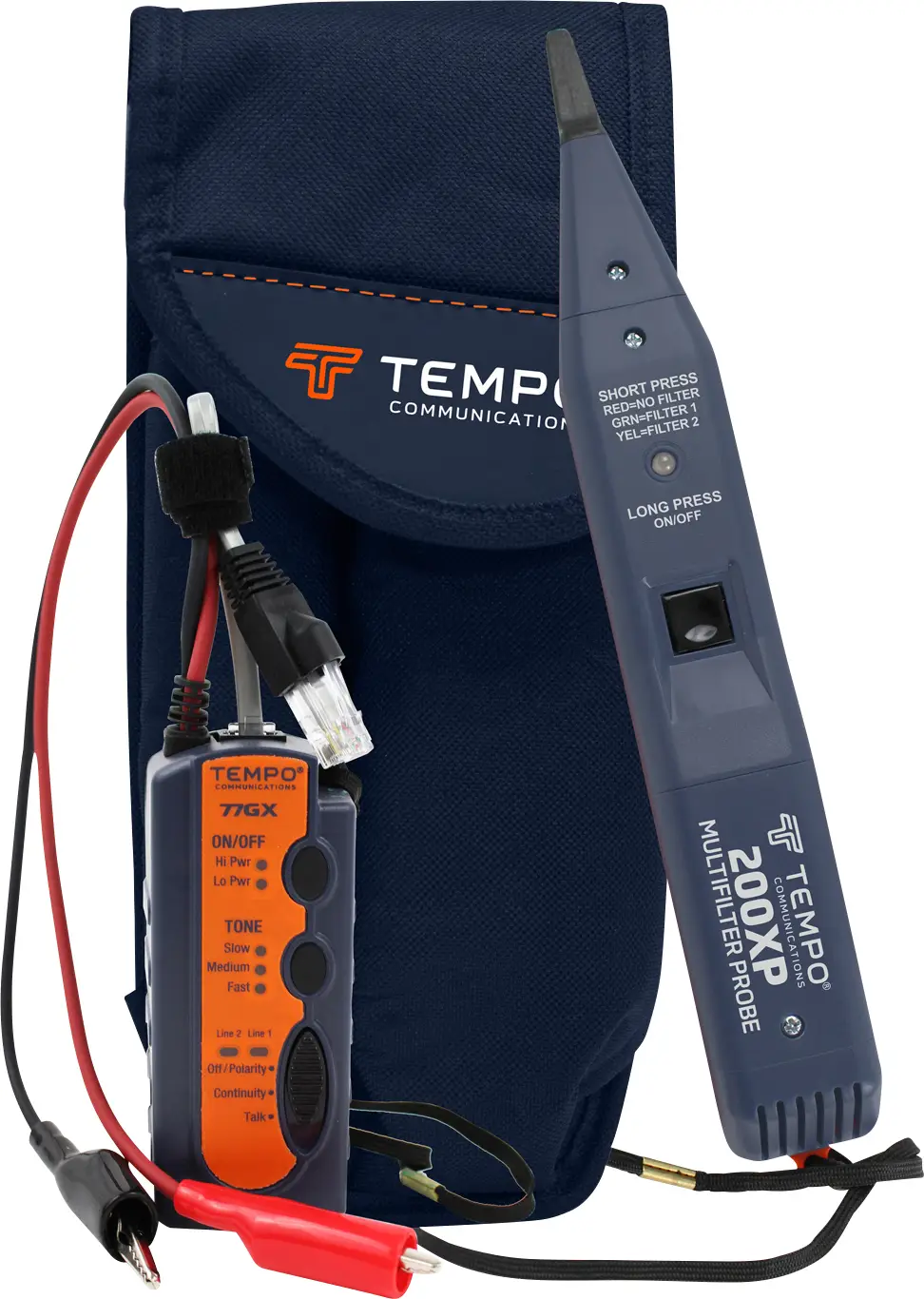 Кабельный тестер и локатор Tempo Communications 811K, тестовый щуп 200XP, генератор сигналов 77GX.