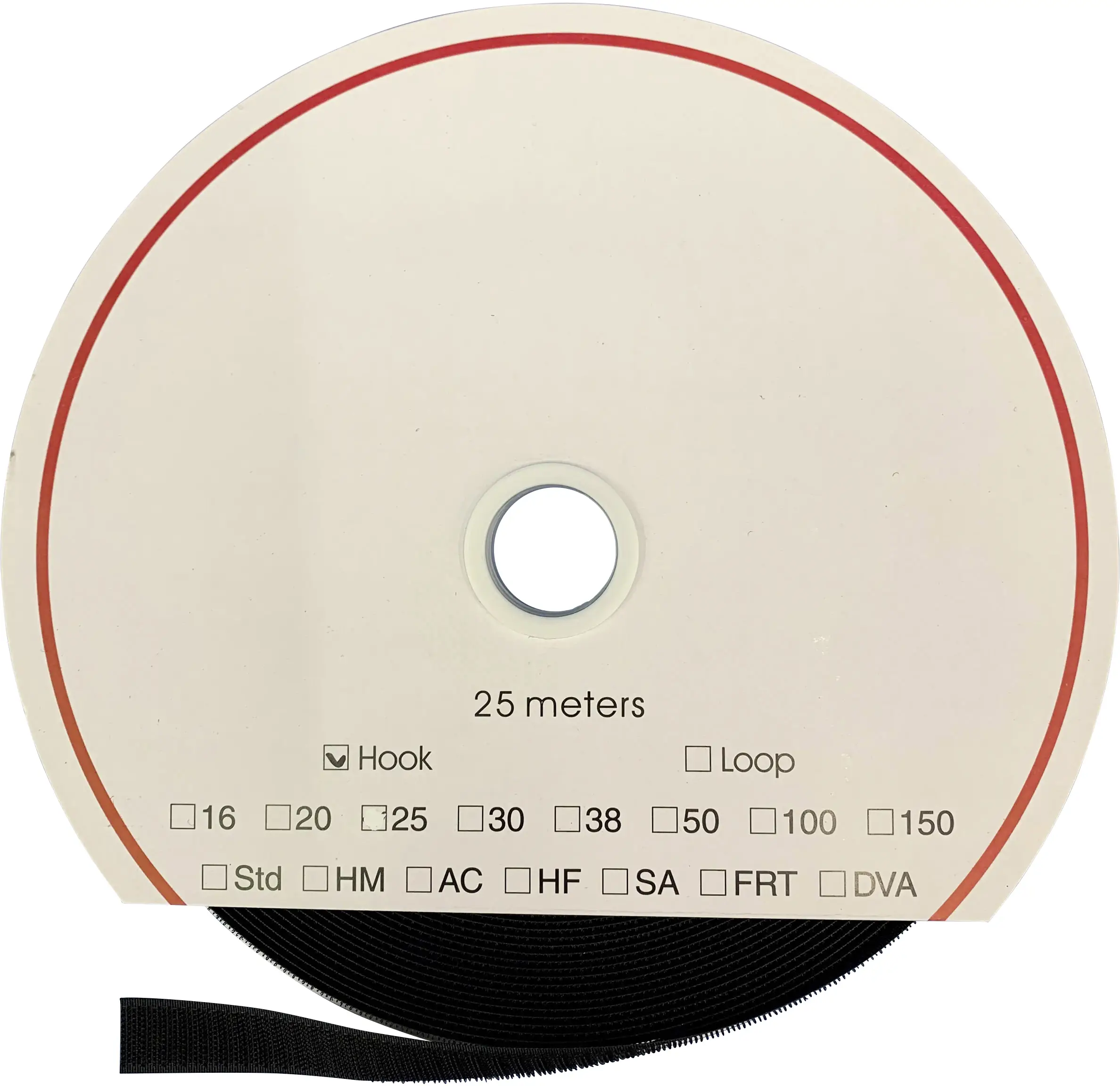 FASTECH® T0102599990225 Лента на липучке для приклеивания акриловых элементов с крючками (Д x Ш) 25000 мм x 25 мм, черная, 25 м