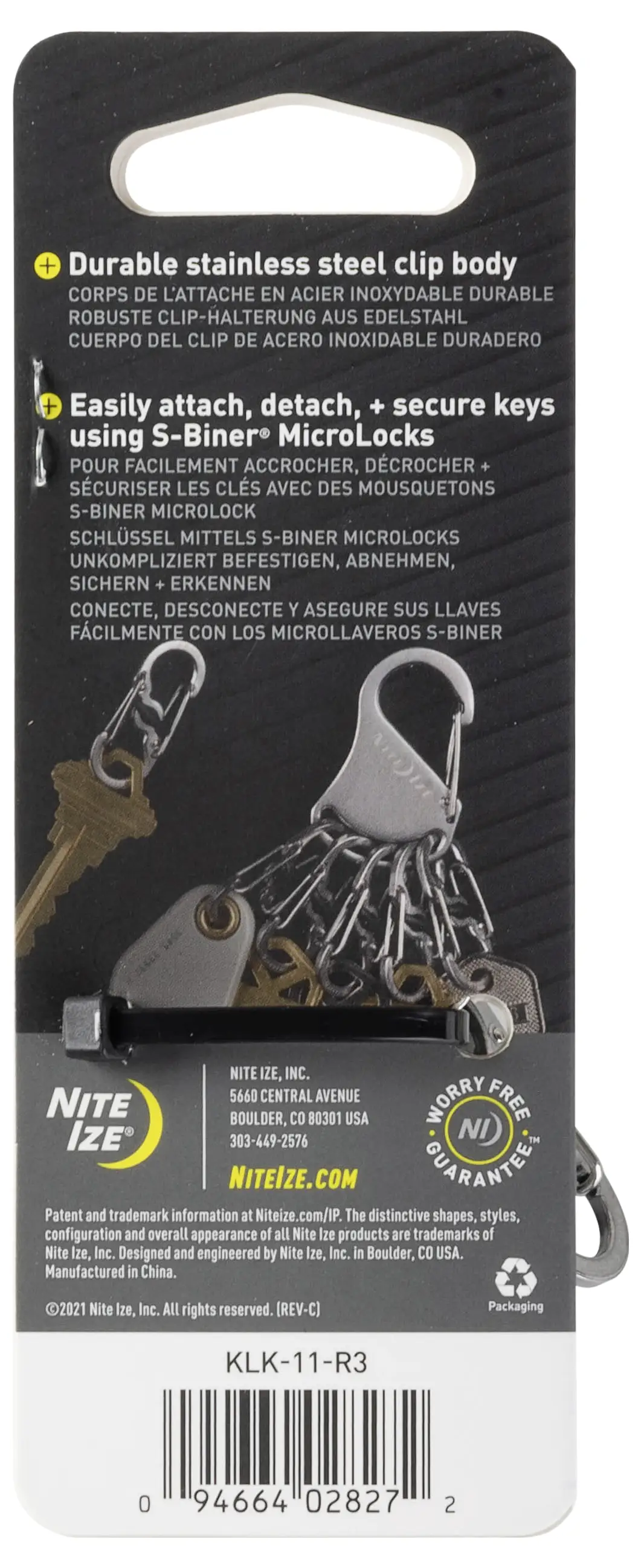 Брелок NITE Ize NI-KLK-11-R3 KeyRack Locker серебристый 1 шт.