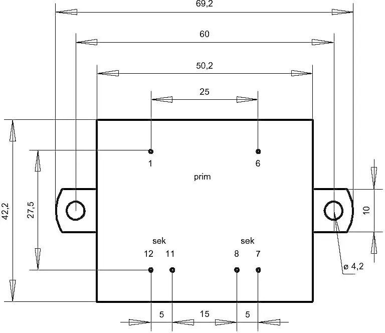 Трансформатор для печатных плат, с фланцем EI 48/16.8 Gerth PT481502F 230 В N/A N/A 10 ВА