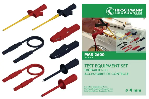 Hirschmann Test & Measurement PMS 2600 Набор безопасных измерительных проводов, штекер, пластина 4 мм. Штекер, ламель 4 мм 1,00 м,