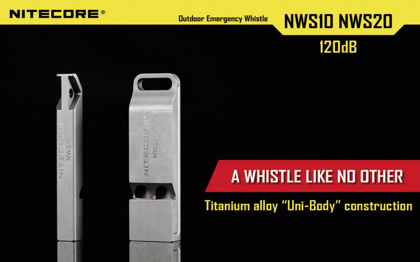 Титановый свисток NiteCore NWS10 120 дБ
