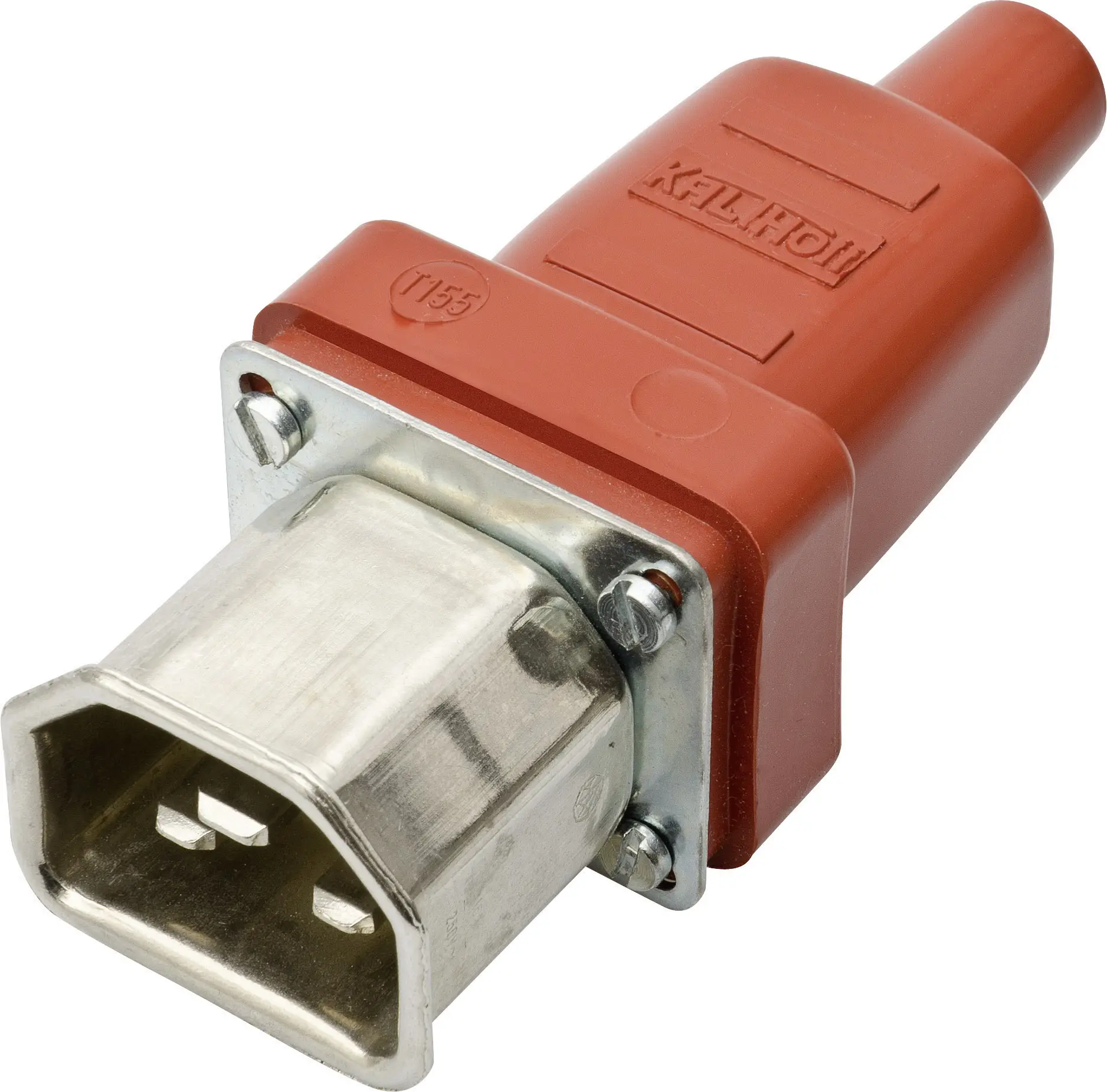 Kalthoff 444010 Разъем штекерный IEC 444 прямой разъем штекерный Общее количество контактов: 2 + PE 16 А красный, металлический 1