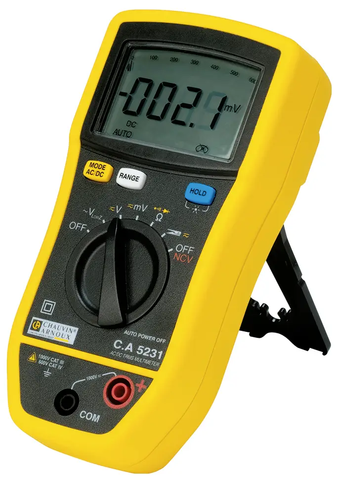 Цифровой мультиметр Chauvin Arnoux C.A 5231 с подсветкой экрана, класс защиты CAT III 1000 В, класс защиты CAT IV 600 В. Отображае