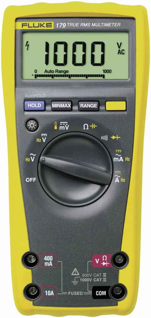 Мультиметр Fluke 179 1592842, CAT III 1000 В, CAT IV 600 В, 0,1 мВ - 1000 В, 0,01 мА - 10 А