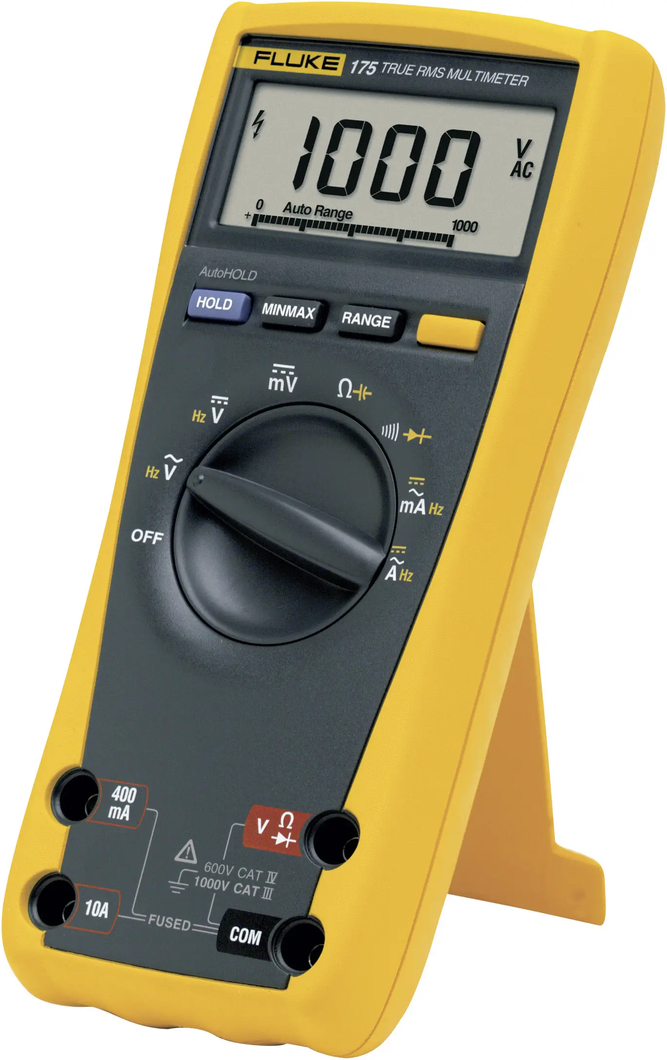 Мультиметр Fluke 175 1592901, CAT III 1000 В, CAT IV 600 В, 0,1 мВ - 1000 В, 0,01 мА - 10 А