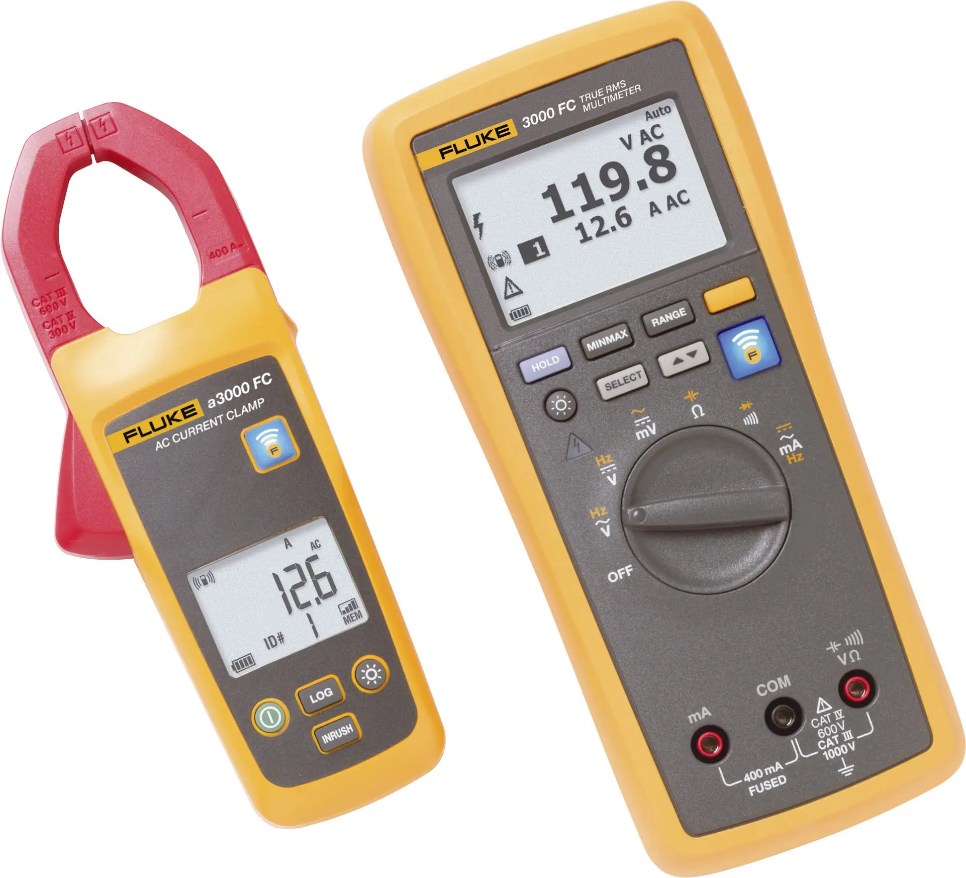 Fluke FLK-A3000 FC KIT Комплект мультиметра та струмовимірювальних кліщів, CAT III 1000 В, CAT IV 600 В