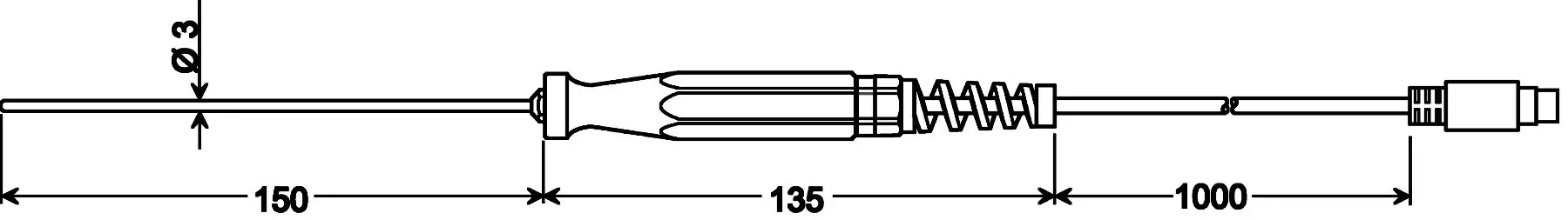 Greisinger GTF 401 1/10DIN Погружной датчик -50...400 °C Тип датчика Pt100