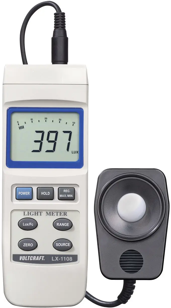 Люксметр Voltcraft LX-1108, 0 - 400 000 люкс
