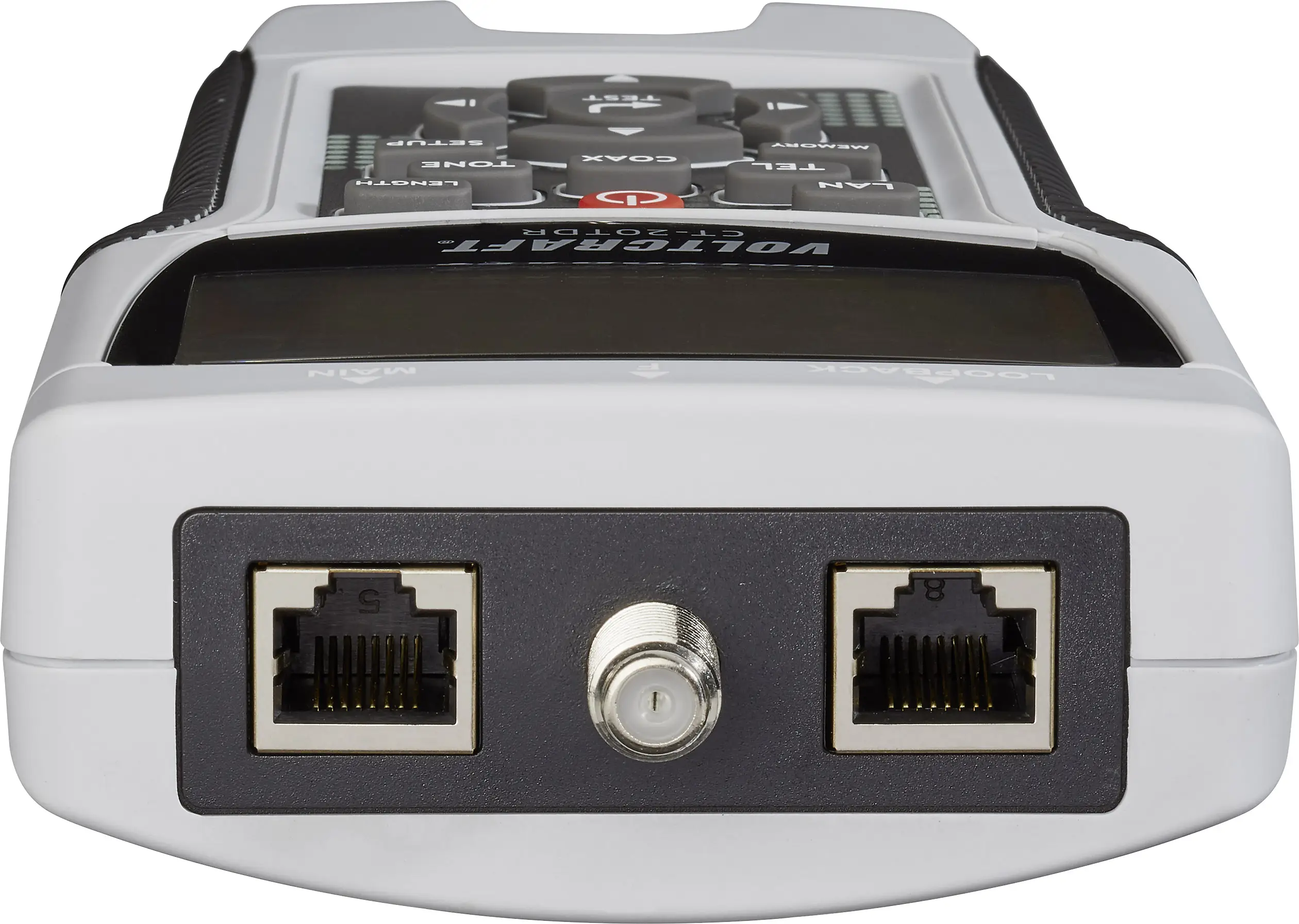 Тестер мережевого кабелю VOLTCRAFT CT-20TDR підходить для екранованих/неекранованих кабелів CAT3, CAT4, CAT5, CAT5E, CAT6, коаксіа