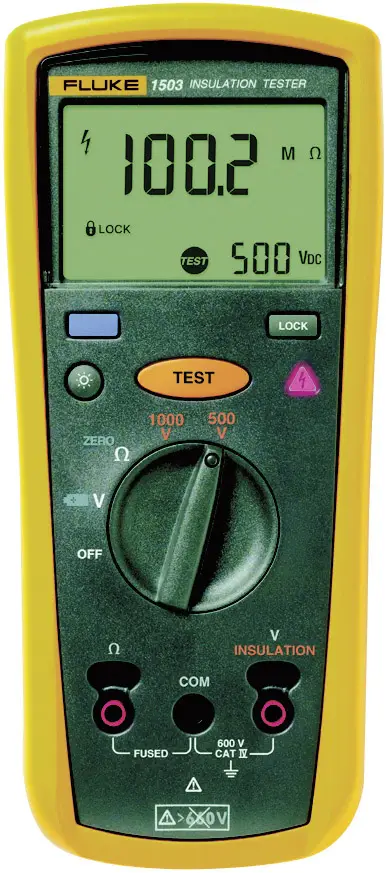 Измеритель сопротивления изоляции Fluke 1503, 500 В, 1000 В, 2 ГОм.