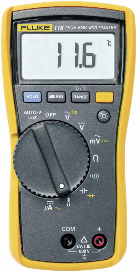 Цифровий мультиметр Fluke 116 LoZ CAT III 600 В. Відображається: 6000.