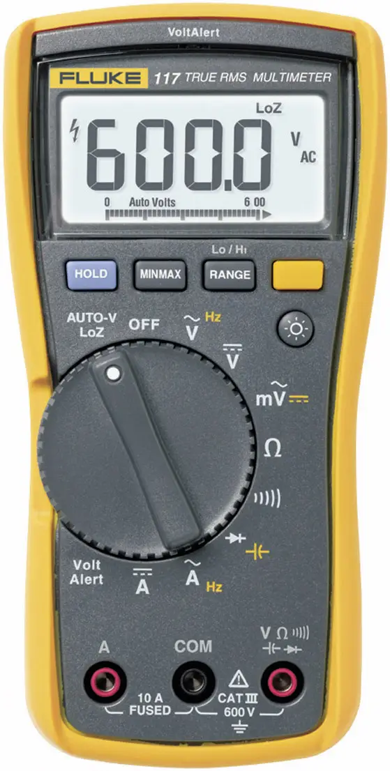 Мультиметр Fluke 117 2583647, CAT III 600 В, 0,1 мВ - 600 В, 0,001 - 10 А