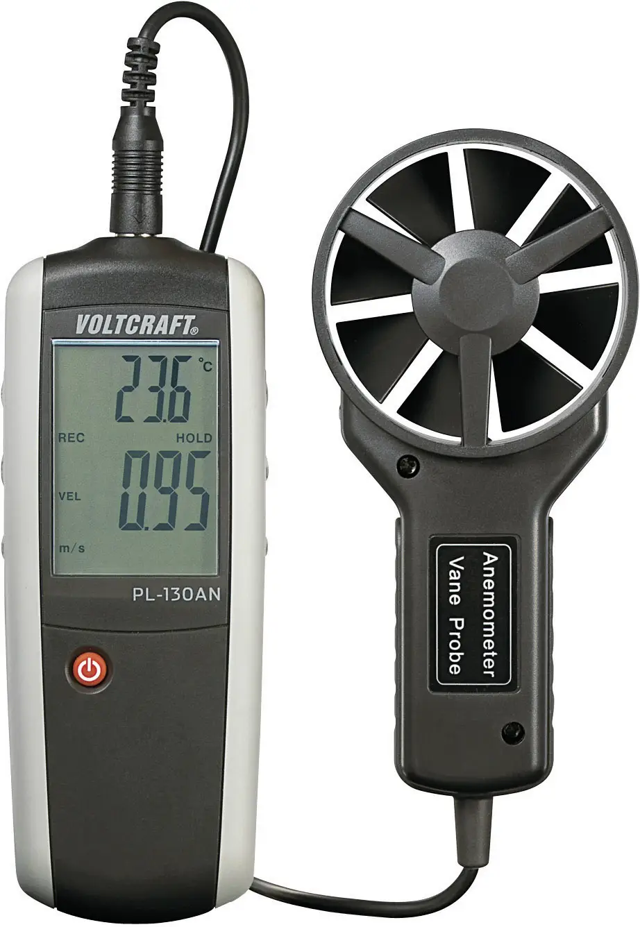 Анемометр VOLTCRAFT PL-130 AN, от 0,4 до 30 м/с, от -10 до 60 °C