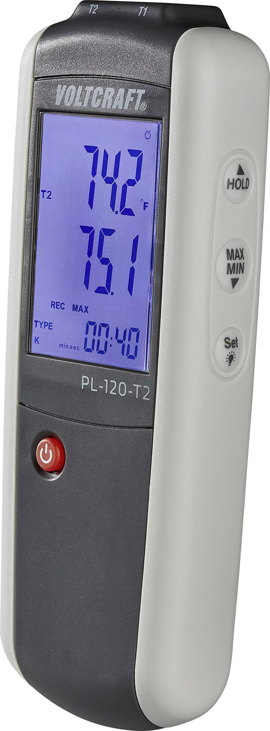 Термометр типа K, J VOLTCRAFT PL120 T2, -200 - +1372 °C