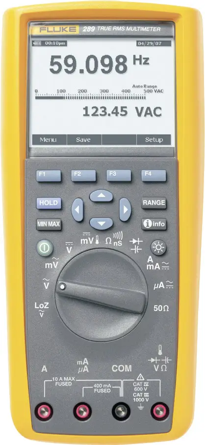 Цифровой мультиметр Fluke 289/EUR с графическим дисплеем, регистратором данных, LoZ CAT III 1000 В, CAT IV 600 В. Отображаемое кол