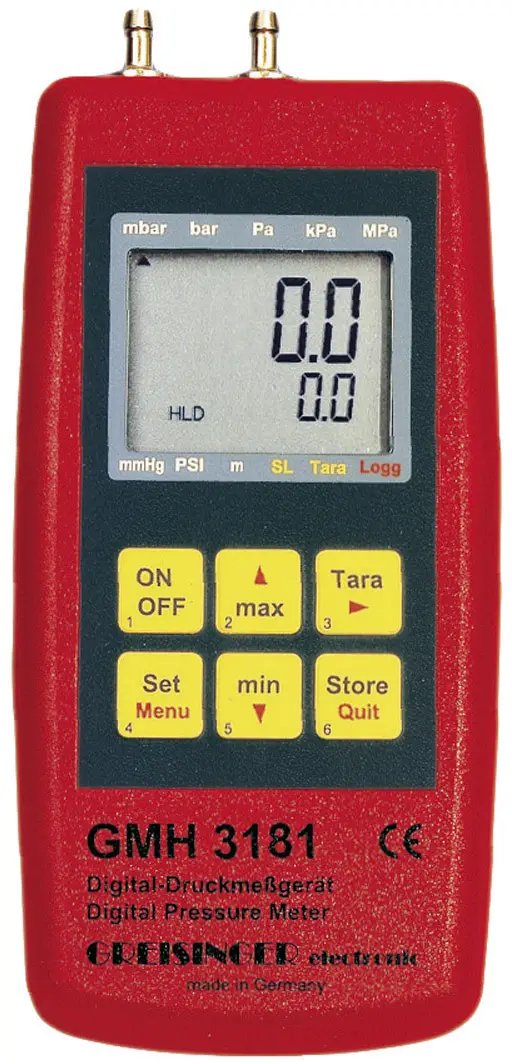Манометр Greisinger GMH 3181-07 601476, -0,01 - 0,350 бар, от -25 до +50 °C, относительная влажность от 0 до +95% (без конденсата)
