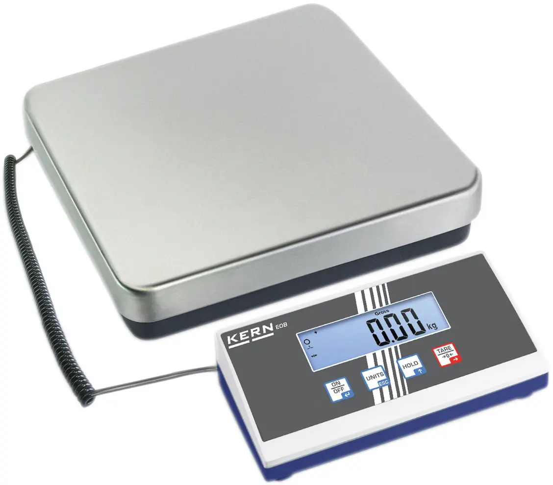 Kern EOB 35K10 Платформенные весы EOB 35K10 Диапазон измерения макс. 35 кг Градуировка 10 г через блок питания, серебро