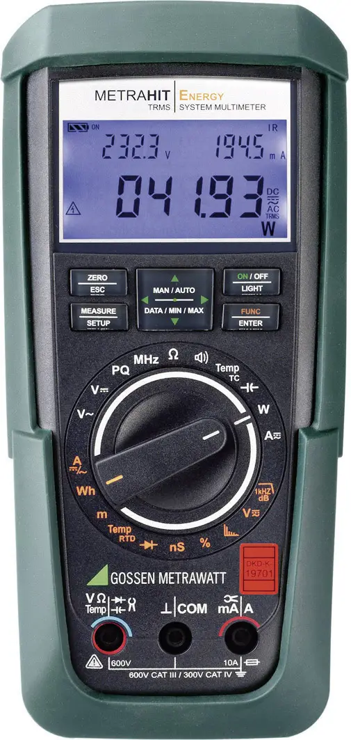 Цифровой мультиметр Gossen Metrawatt METRAHIT Energy, CAT III 600 В, CAT IV 300 В, калибровка (DAkkS)