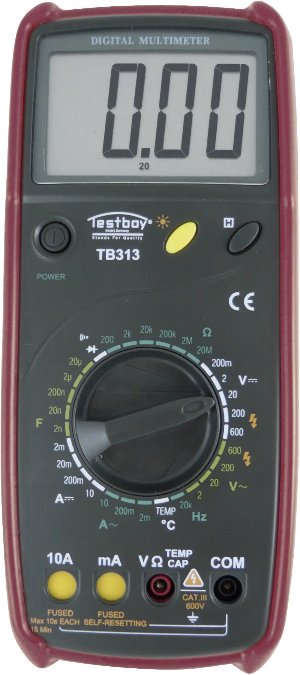 Цифровой мультиметр Testboy TB 313, кабель для измерения, сумка, проверка целостности цепи, подсветка, измерение параметров окружа