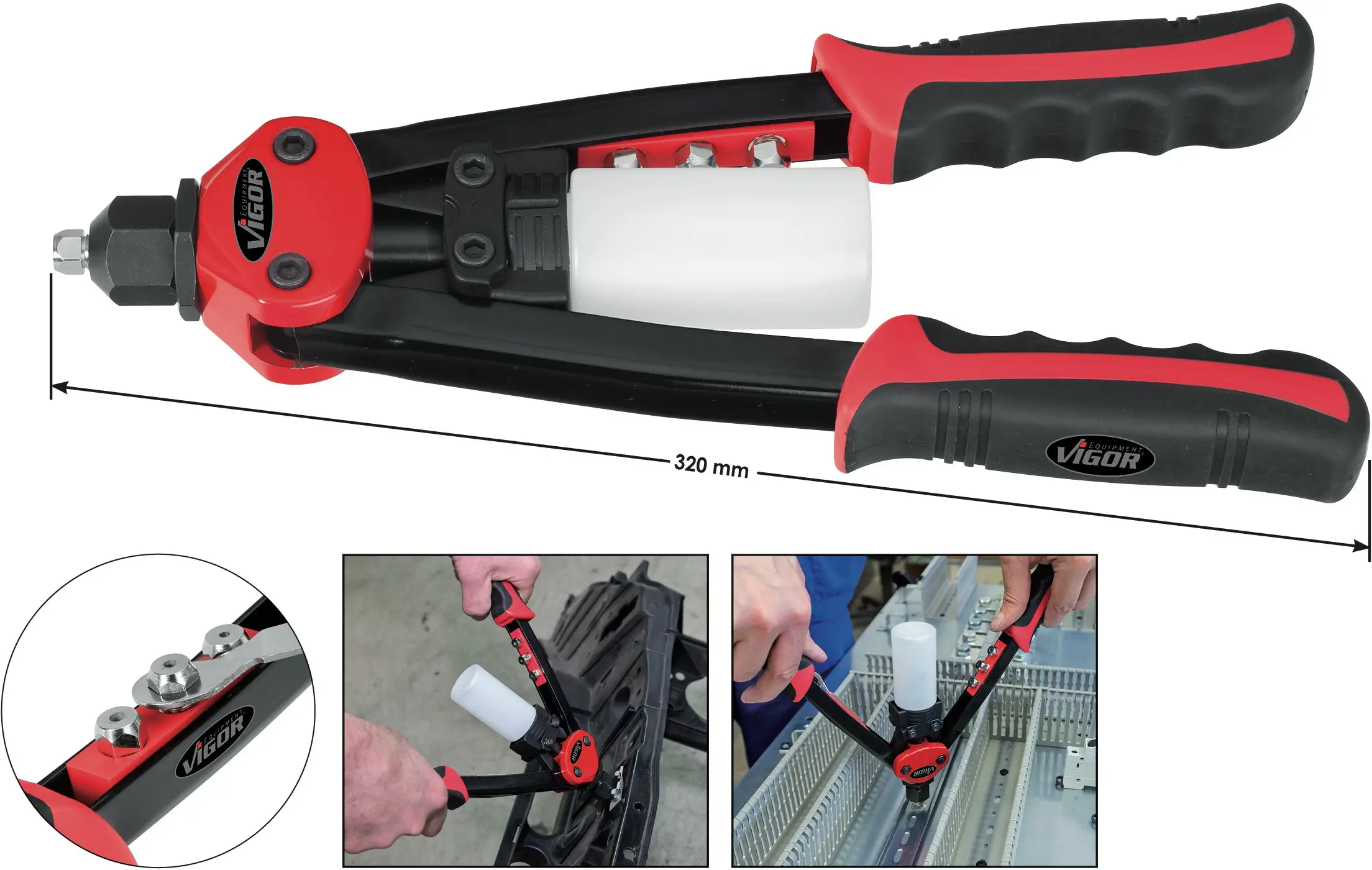 Інструмент для глухих заклепок Vigor V2788 320 мм 1 шт.