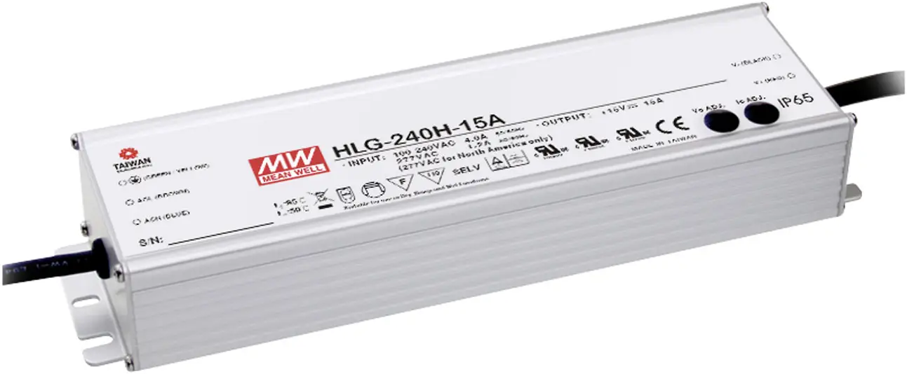 Драйвер светодиодов MEAN WELL HLG-240H-42A, светодиодный трансформатор постоянного напряжения, постоянного тока 240 Вт 5,72 А 42 В