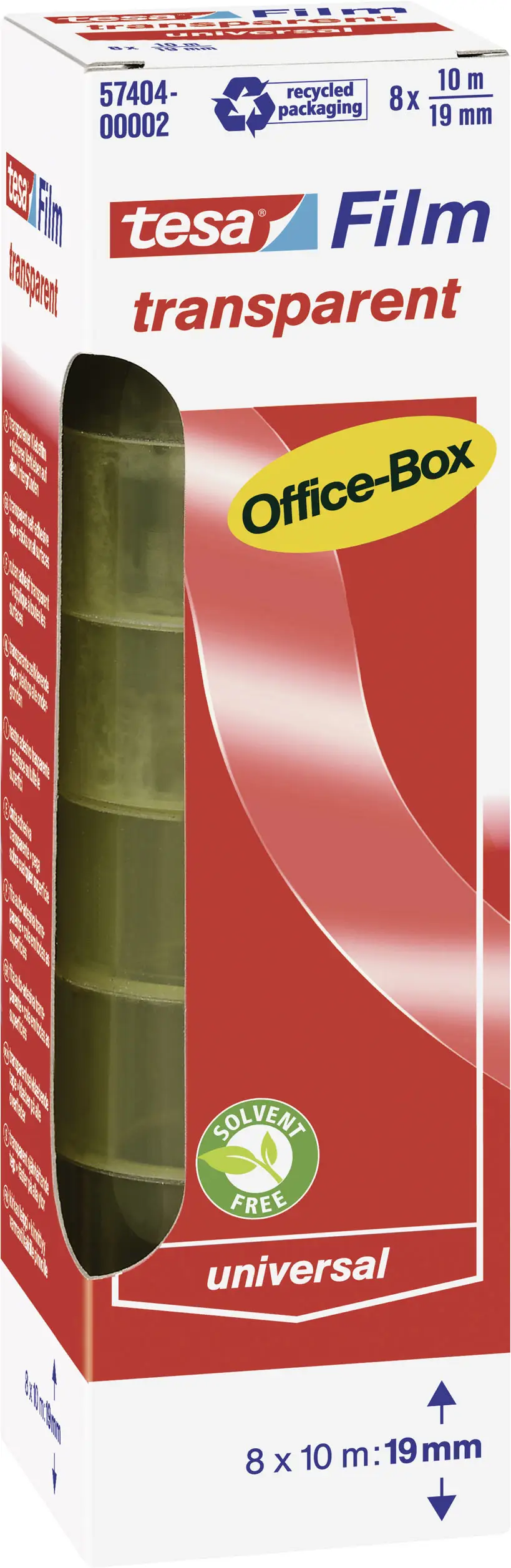 tesa 57404-00002-04 Клейкая лента для офисных коробок (Д x Ш) 10 м x 19 мм 10 м 8 шт.