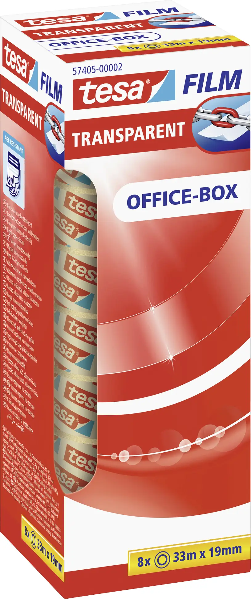 tesa 57405-00002-01 Клейкая лента для офисных коробок (Д x Ш) 33 м x 19 мм 33 м 8 шт.