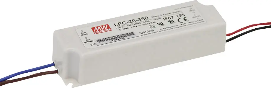 Драйвер для світлодіодів MEAN WELL LPC-20-700, постійний струм, 21 Вт, 0,7 A, 9 - 30 В/DC, не регулюється, захист від перевантажен