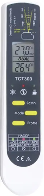 TFA Dostmann 31.1119.K Штыковой термометр и пирометр HACCP Оптика 2:1 -55 - +250 °C Бесконтактное ИК-измерение