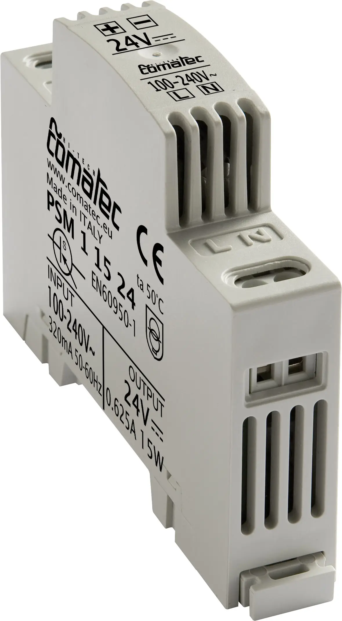 Блок питания Comatec PSM1/15.24 для DIN-рейки, 24 В/постоянный ток, 0,625 А, 15 Вт. Описание: 1 шт.