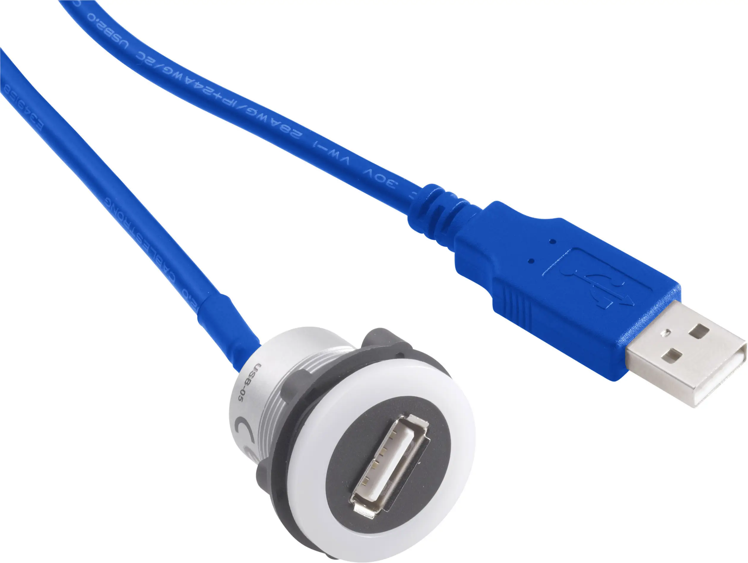 TRU COMPONENTS USB-12-BK Монтажная розетка USB 3.0 со встроенным разъемом типа «мама» Комплектация: 1 шт.