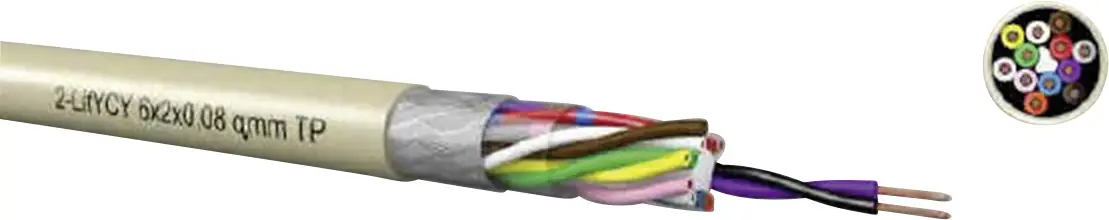 Контрольный кабель Kabeltronik 8.20402E8, 2 x 2 x 0,2 мм², количество изделий на погонный метр, серый силиконовый