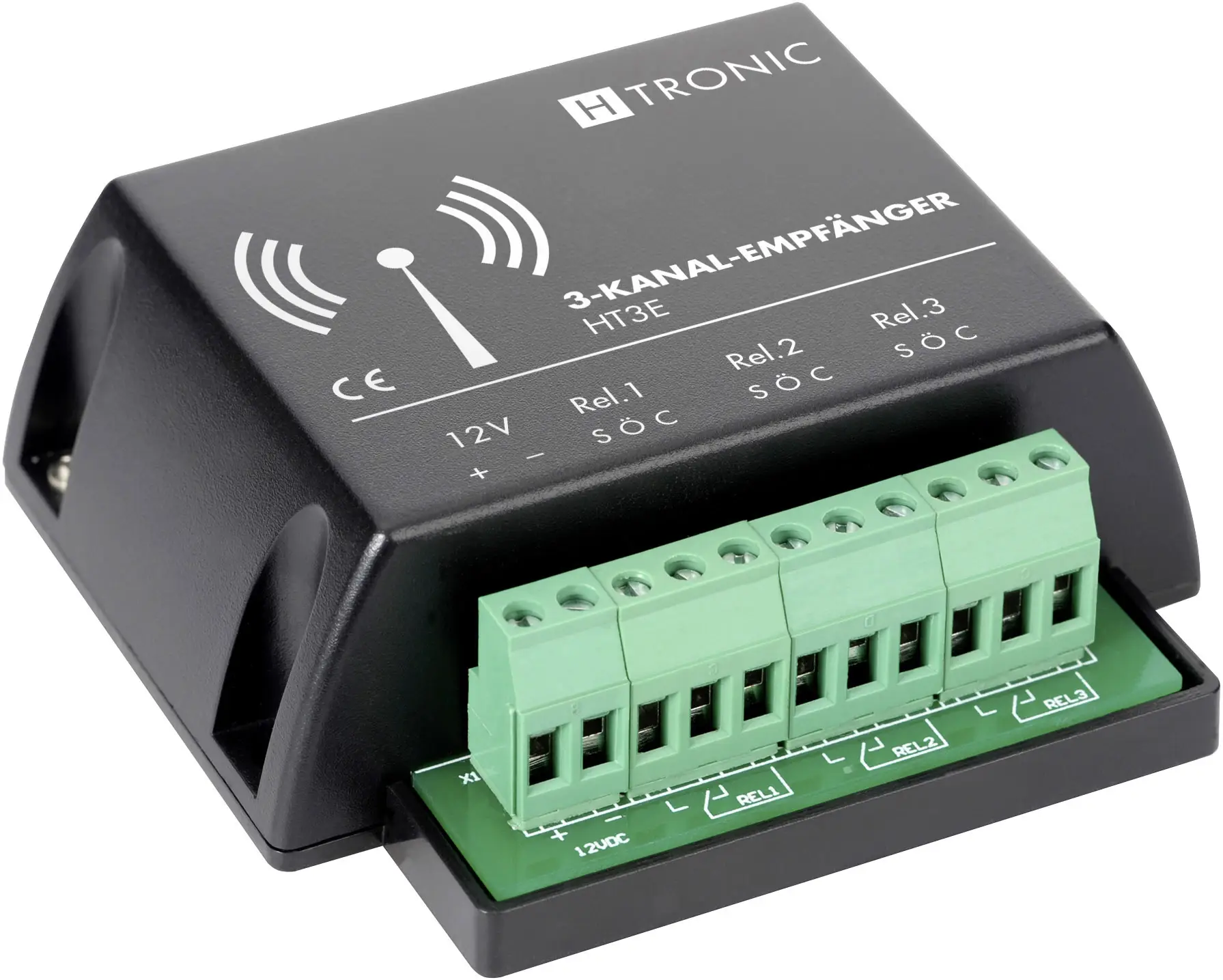 Радиоприёмник H-Tronic HT3E 3-канальный Частота 868,35 МГц 12 В постоянного тока