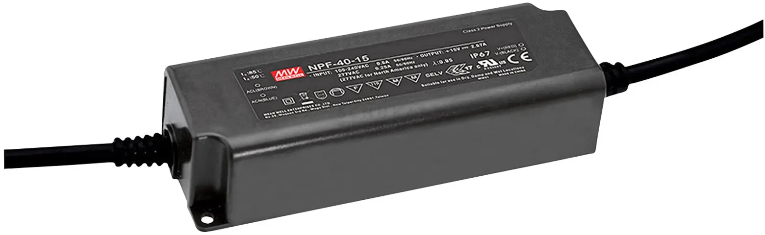 MEAN WELL NPF-40-24 Светодиодный драйвер, Светодиодный трансформатор Постоянное напряжение, постоянный ток 40 Вт 1,6 А 24 В/DC без