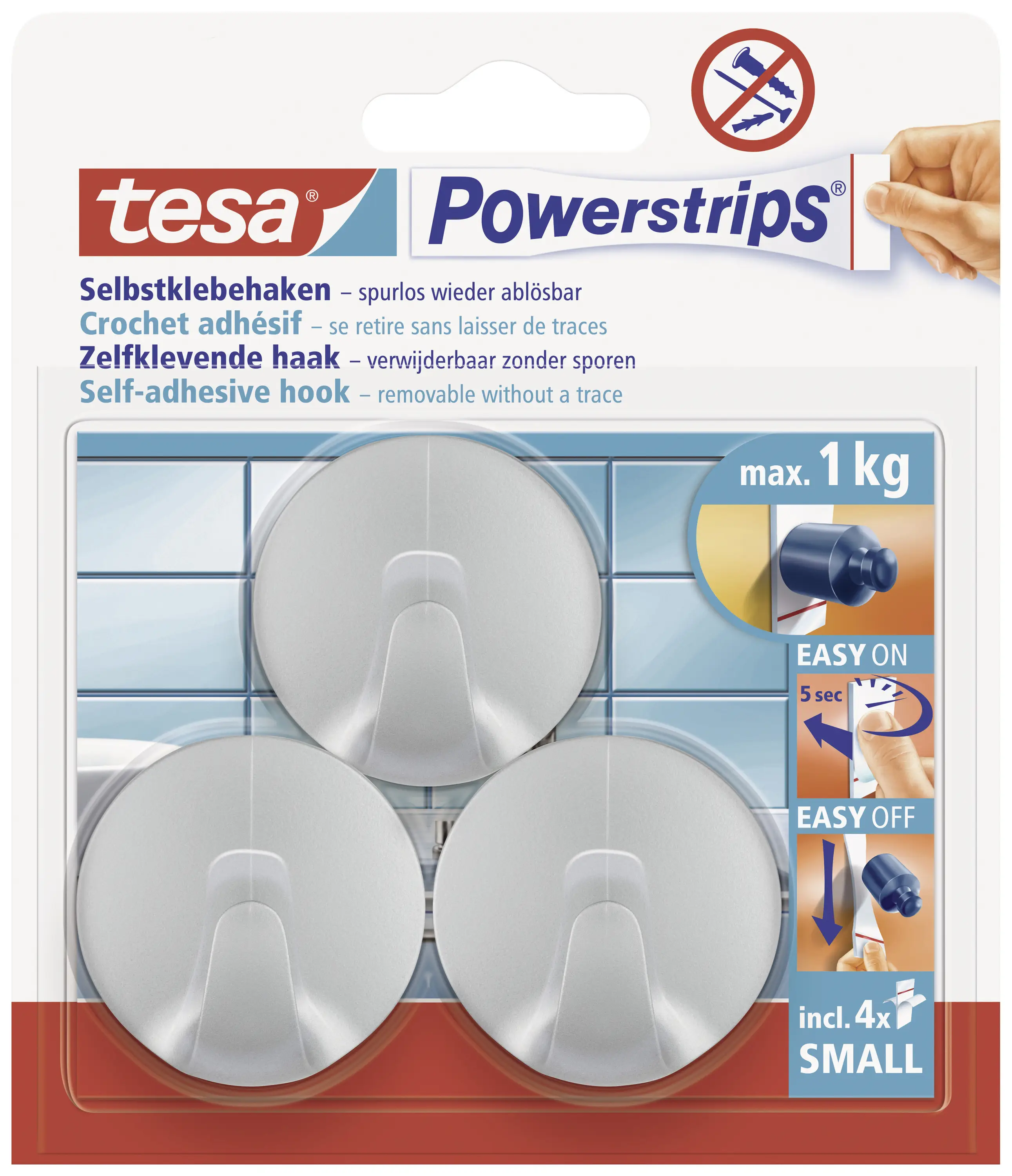 tesa POWERSTRIPS® 57578-00000-20 Клейкий крючок 3 шт.