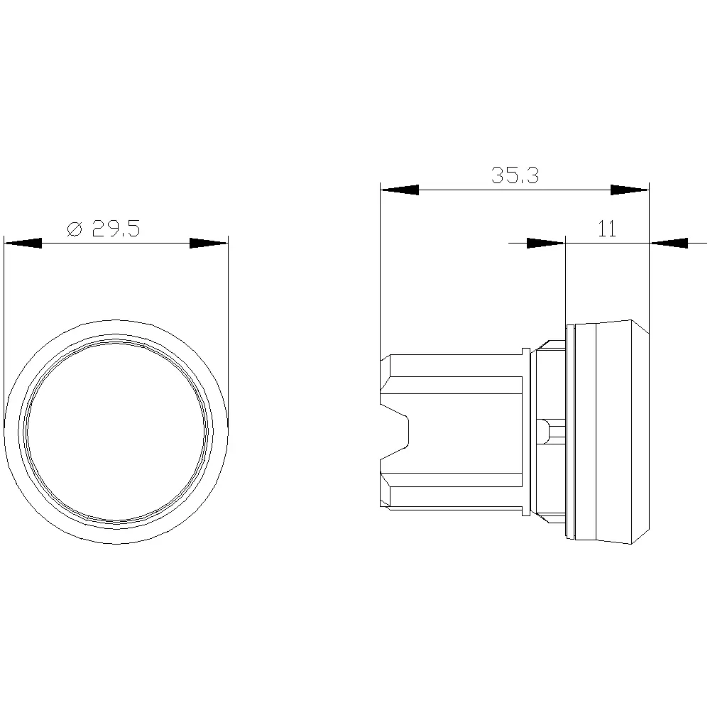 Siemens 3SU10000AB500AA0 3SU1000-0AB50-0AA0 Плоска кнопка керування, пластикове переднє кільце, синя кнопка 1 шт.