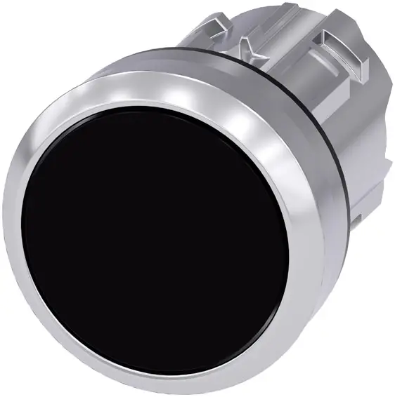 Siemens 3SU10500AB100AA0 3SU1050-0AB10-0AA0 Кнопка переднього кільця, металева, блискуча, плоска кнопка актуатора чорного кольору