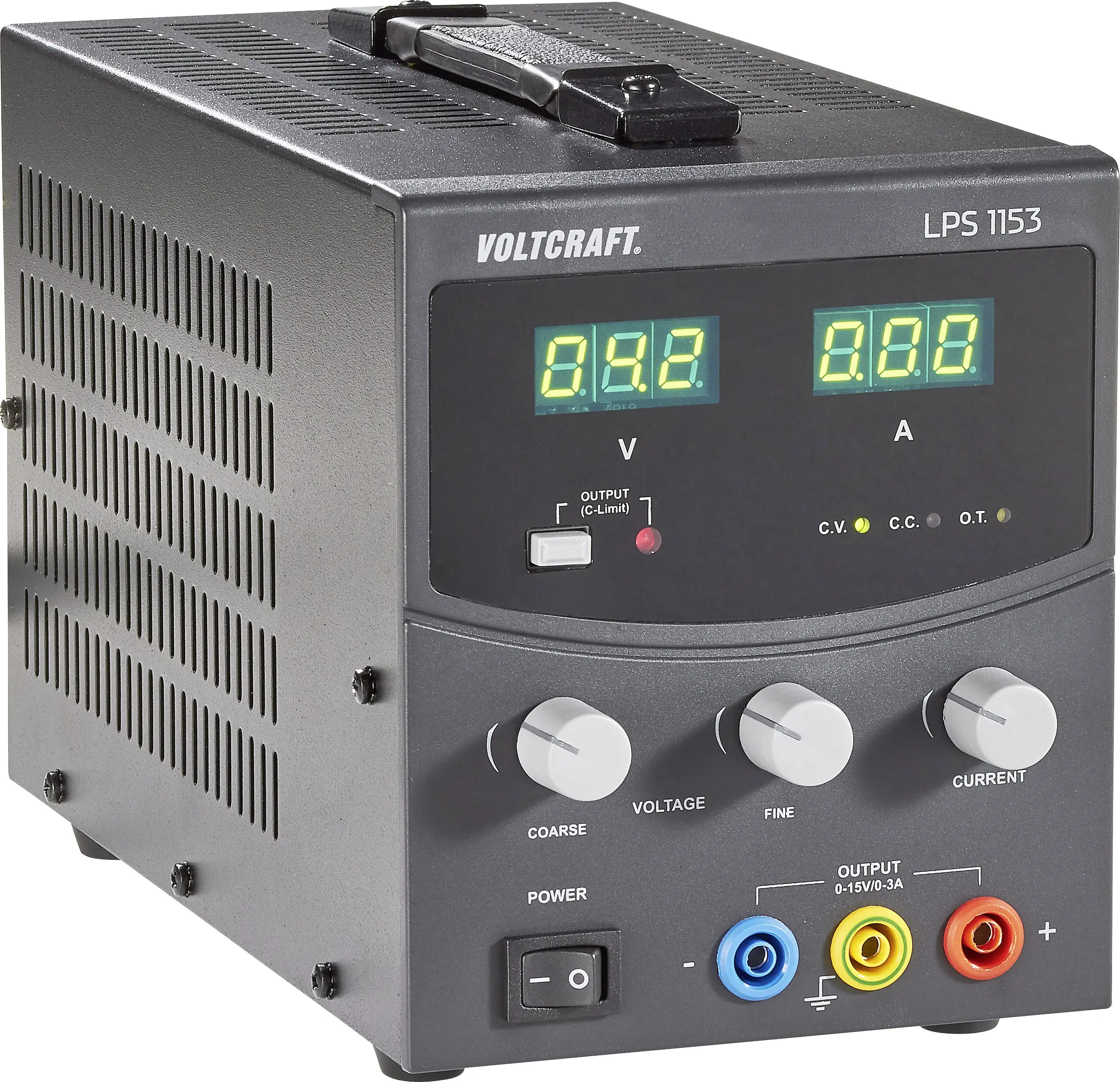 Регулируемый лабораторный источник питания VOLTCRAFT LPS1153, 0–15 А, 0–3 А, 45 Вт.
