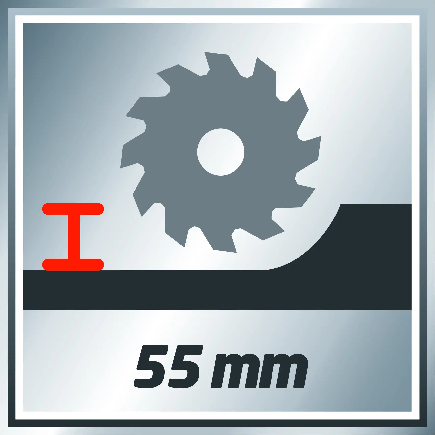 Дисковая пила Einhell TE-CS 165. Максимальная глубина реза (90°): 55 мм.