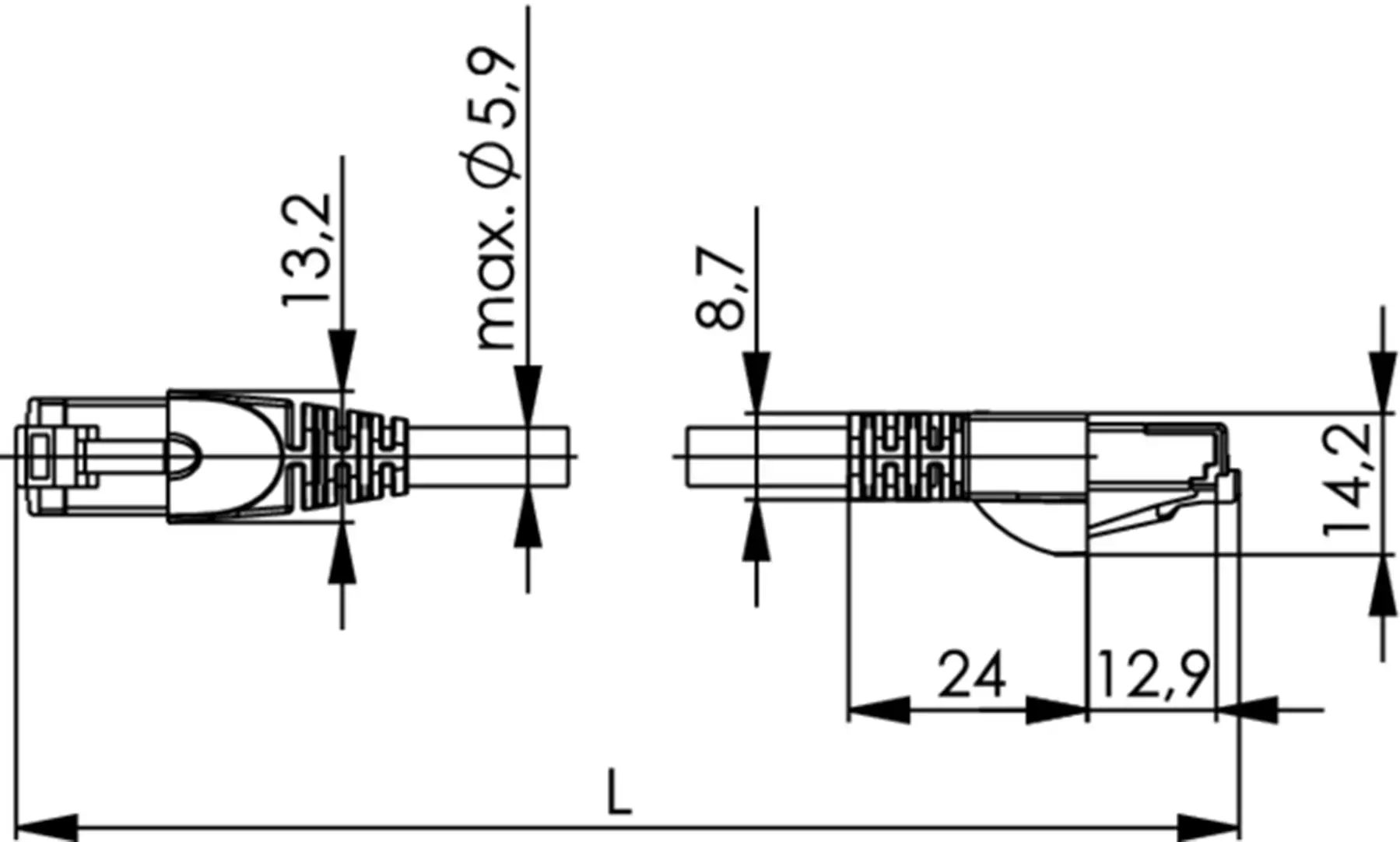 Кабель RJ45 (перехресний) Telegärtner 100008473 100008473, CAT 6a, S/FTP, 3.00 м