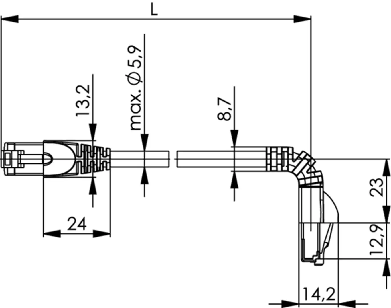 Telegärtner 100008489 Мережевий кабель RJ45, патч-кабель CAT 6a S/FTP 3,00 м чорний вогнестійкий, без галогенів 1 шт.