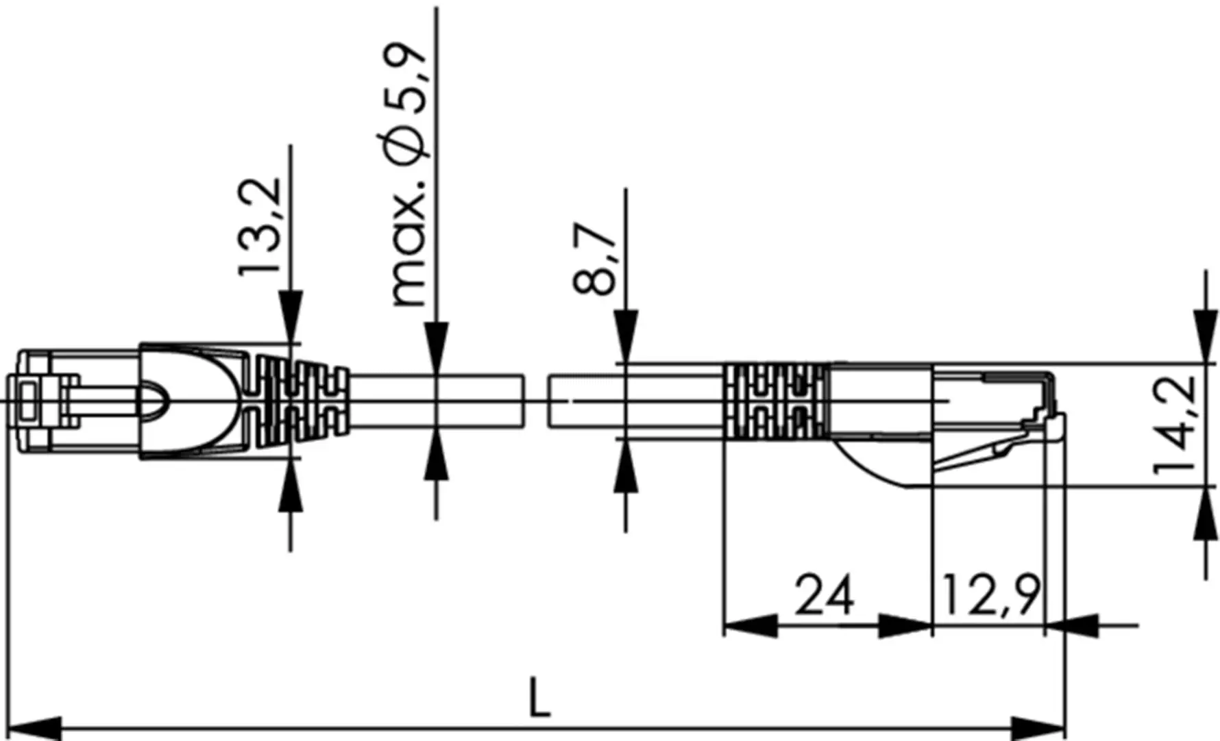 LAN-кабель Telegärtner 100009129, 1 шт., RJ45, CAT 6a, S/FTP, 50,00 м, синий